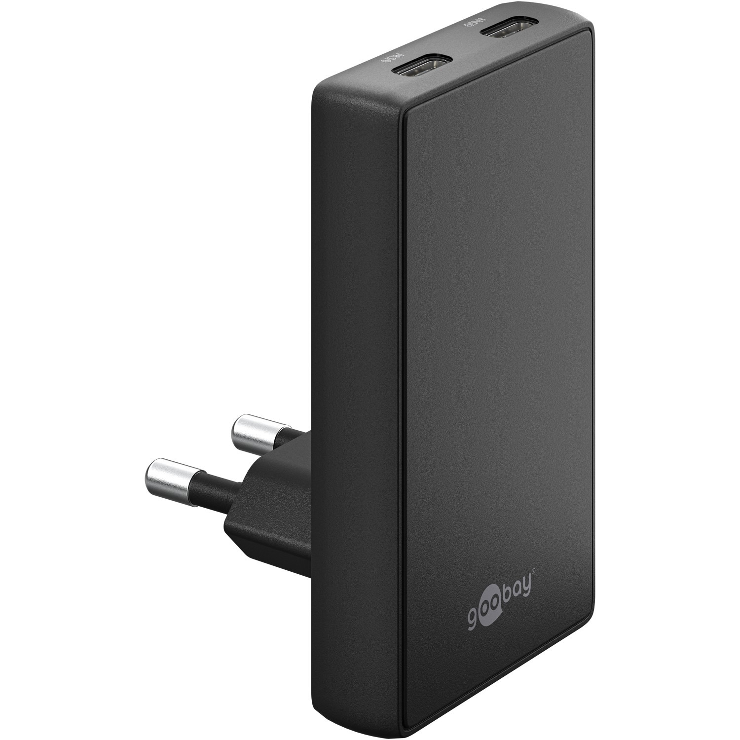 Lader, USB-PD, 65W, svart, tynn