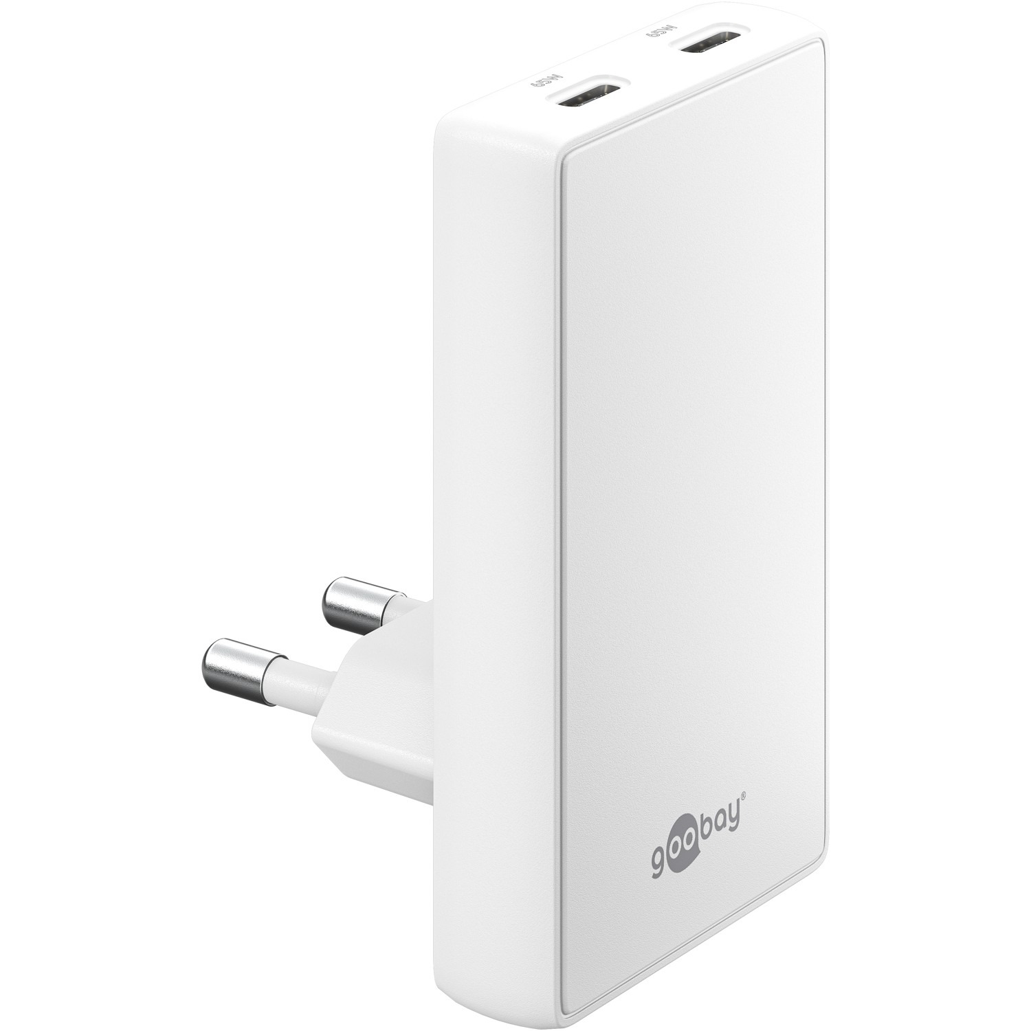Lader, USB-PD, 65W, hvit, tynn