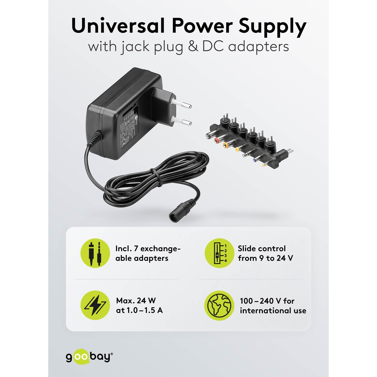Batterieliminator, 9-24V, 1.5A, 24W - Bilde 4