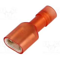 Kabelsko - 6.3mm hunn, rød, 0.25-1.5mm²