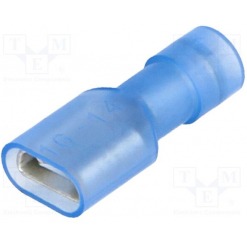 Kabelsko - 6.3mm hunn, blå, 1.5-2.5mm²
