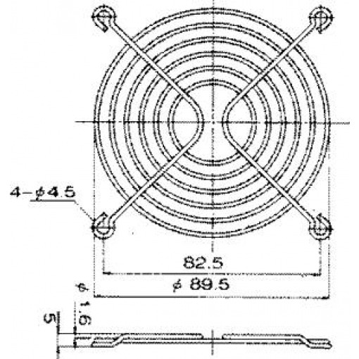 Viftegitter, 92mm, svart - Bilde 2