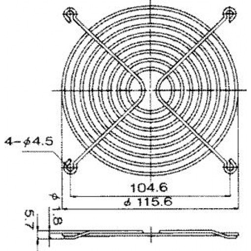 Viftegitter, 120mm, svart - Bilde 2