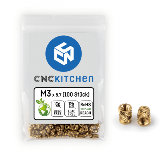 Gjengeinnsats for plast - M3 x 5.7mm, 100stk - Bilde 2