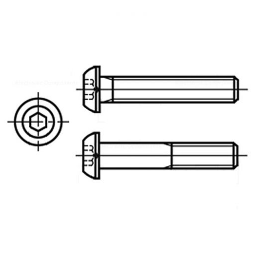 Maskinskrue - ISO 7380-1,  A2, M4 x 12mm, unbrako - Bilde 2