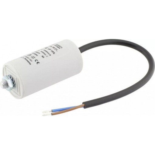 Kondensator - drift, 15uF, 500V, ledning, boltfeste