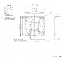 Alternative view of Vifte, 12V, 80 x 25mm, MagLev, 2000rpm