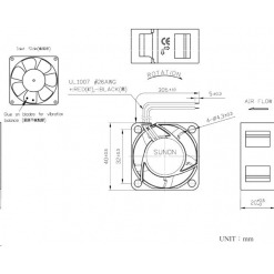 Alternative view of Vifte, 24V, 40 x 20mm, MagLev, 6000rpm