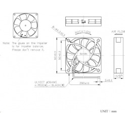 Alternative view of Vifte, 24V, 60 x 15mm, MagLev, 3900rpm