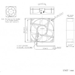 Alternative view of Vifte, 24V, 80 x 25mm, MagLev, 2900rpm