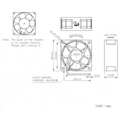 Alternative view of Vifte, 12V, 60 x 25mm, MagLev, 2500rpm