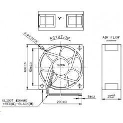 Alternative view of Vifte, 24V, 60 x 25mm, MagLev, 3100rpm