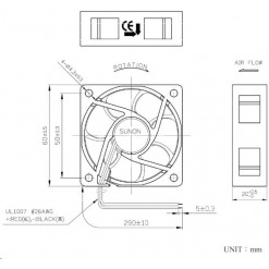 Alternative view of Vifte, 12V, 60 x 20mm, MagLev, 5700rpm