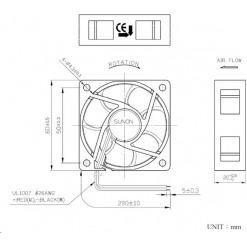 Alternative view of Vifte, 12V, 60 x 20mm, MagLev, 3100rpm