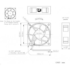 Alternative view of Vifte, 24V, 60 x 20mm, MagLev, 5000rpm