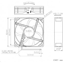 Alternative view of Vifte, 12V, 92 x 25mm, MagLev, 3000rpm