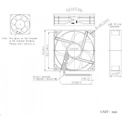 Alternative view of Vifte, 12V, 92 x 25mm, MagLev, 1700rpm
