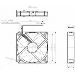 Alternative view of Vifte, 12V, 120 x 25mm, MagLev, 2200rpm