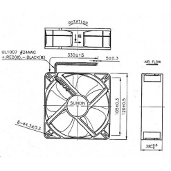 Alternative view of Vifte, 12V, 120 x 38mm, MagLev, 2100rpm