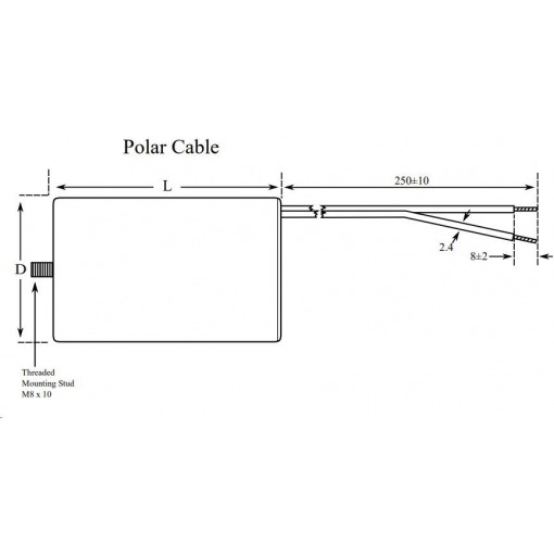 Kondensator - drift, 12.5uF, 470V, ledning, boltfeste - Bilde 2
