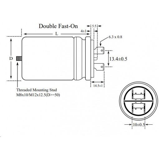 Kondensator - drift, 31.5uF, 470V, kabelsko, boltfese - Bilde 2
