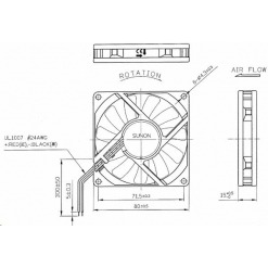 Alternative view of Vifte, 12V, 80 x 15mm, MagLev, 3000rpm