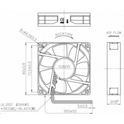 Alternative view of Vifte, 12V, 80 x 20mm, MagLev, 3300rpm