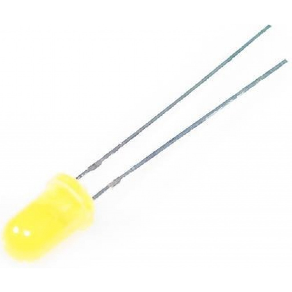 Led m/resistor - 5mm, gul, 220mcd, 3-15V - Motorkondensator.no