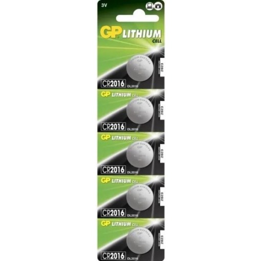Batteri - CR2016, 3V, GP, 5stk