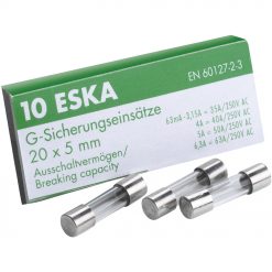 Sikring - 5x20MM, 0.315A (315mA), treg, 10stk