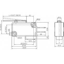 Alternative view of Trykkbryter mikro med arm, 10A / 250VAC