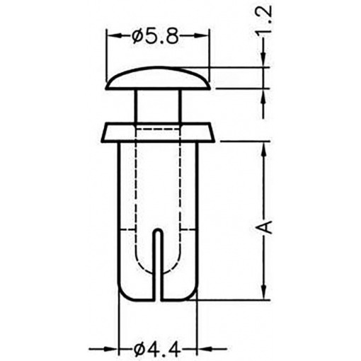 Nagler for vifte, 4.5x8mm (4 stk) - Bilde 2