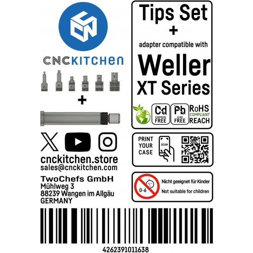 Loddespisser til gjengeinnsatser, Weller XT