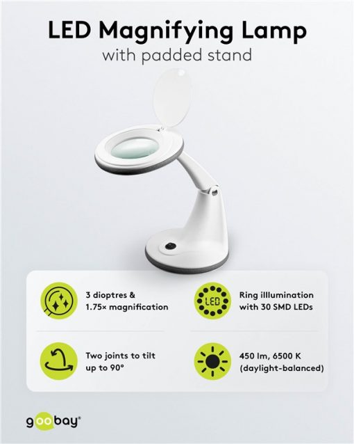 Lumpelampe, 450LM, 1.75x forstørrelse, LED - Bilde 2