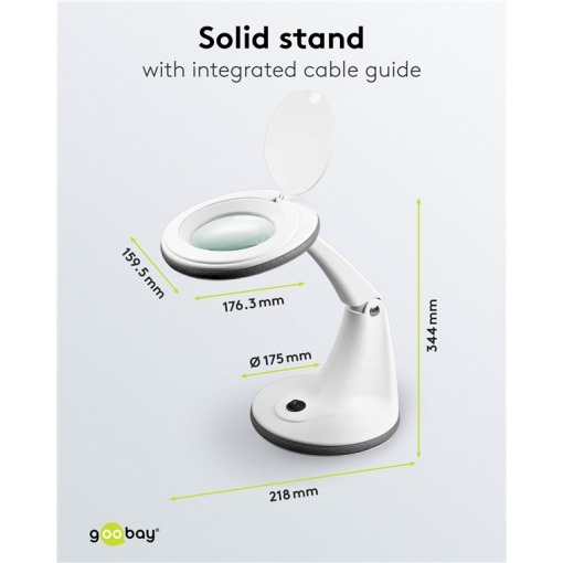 Lumpelampe, 450LM, 1.75x forstørrelse, LED - Bilde 3