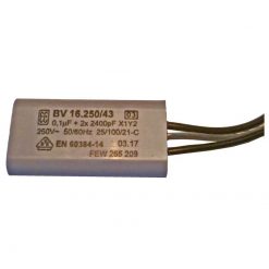 X1 + Y2 kondensator, 0.1uF + 2x2.4nF, 3 ledninger