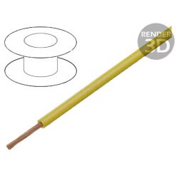 Flertrådet kabel, 0.35mm2, 60V, gul, pr meter