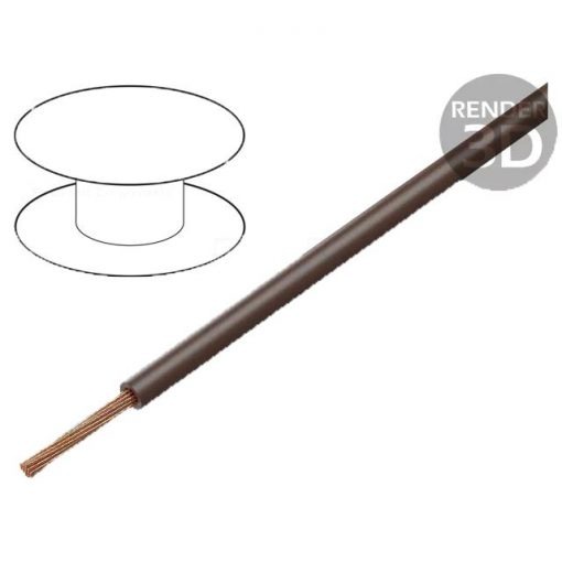 Flertrådet kabel, 0.35mm2, 60V, brun, pr meter