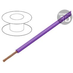 Flertrådet kabel, 0.35mm2, 60V, lilla, pr meter