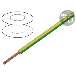 Flertrådet kabel, 0.35mm2, 60V, gul/grønn (jord), pr meter