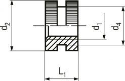 Alternative view of Gjengeinnsats for plast - M6 x 6mm