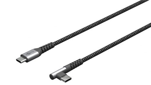 Kabel - USB C-C, 60W, 1m, vinklet, metallplugger - Bilde 9