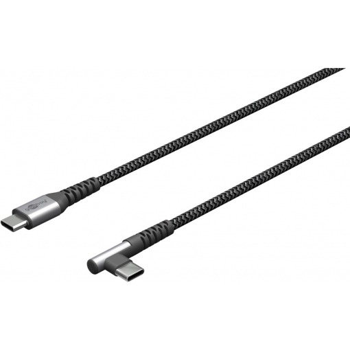Kabel - USB C-C, 60W, 1m, vinklet, metallplugger - Bilde 9