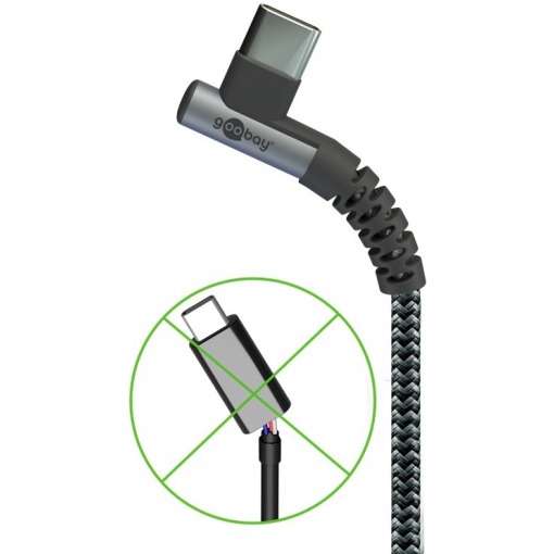 Kabel - USB C-C, 60W, 2m, vinklet, metallplugger - Bilde 10