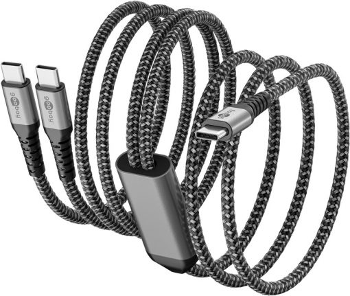 Kabel - USB C-2xC, 60W, 1.5m, metallplugger, 2-i-1 - Bilde 10