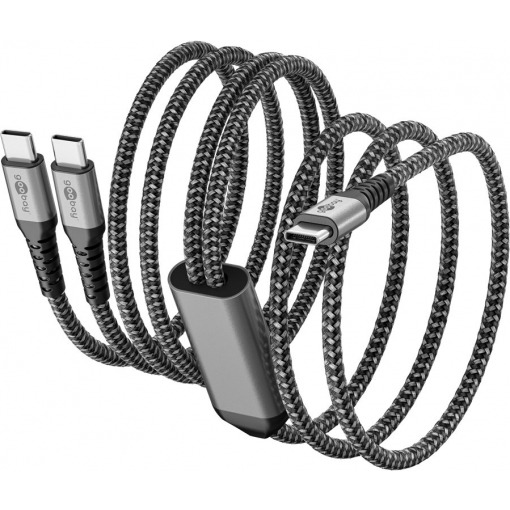 Kabel - USB C-2xC, 60W, 1.5m, metallplugger, 2-i-1 - Bilde 10