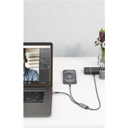 Kabel - USB C-2xC, 60W, 1.5m, metallplugger, 2-i-1 - Bilde 11