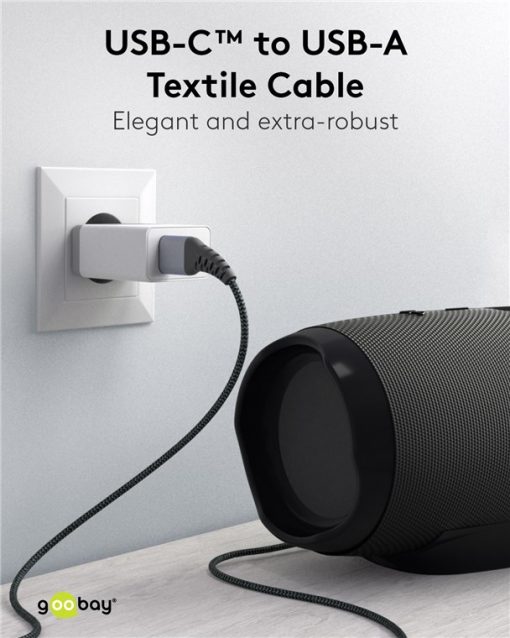 Kabel - USB A-C, 60W, 1m, metallplugger - Bilde 7