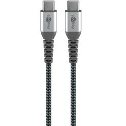 Kabel - USB C-C, 60W, 1m, metallplugger