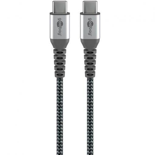 Kabel - USB C-C, 60W, 1m, metallplugger